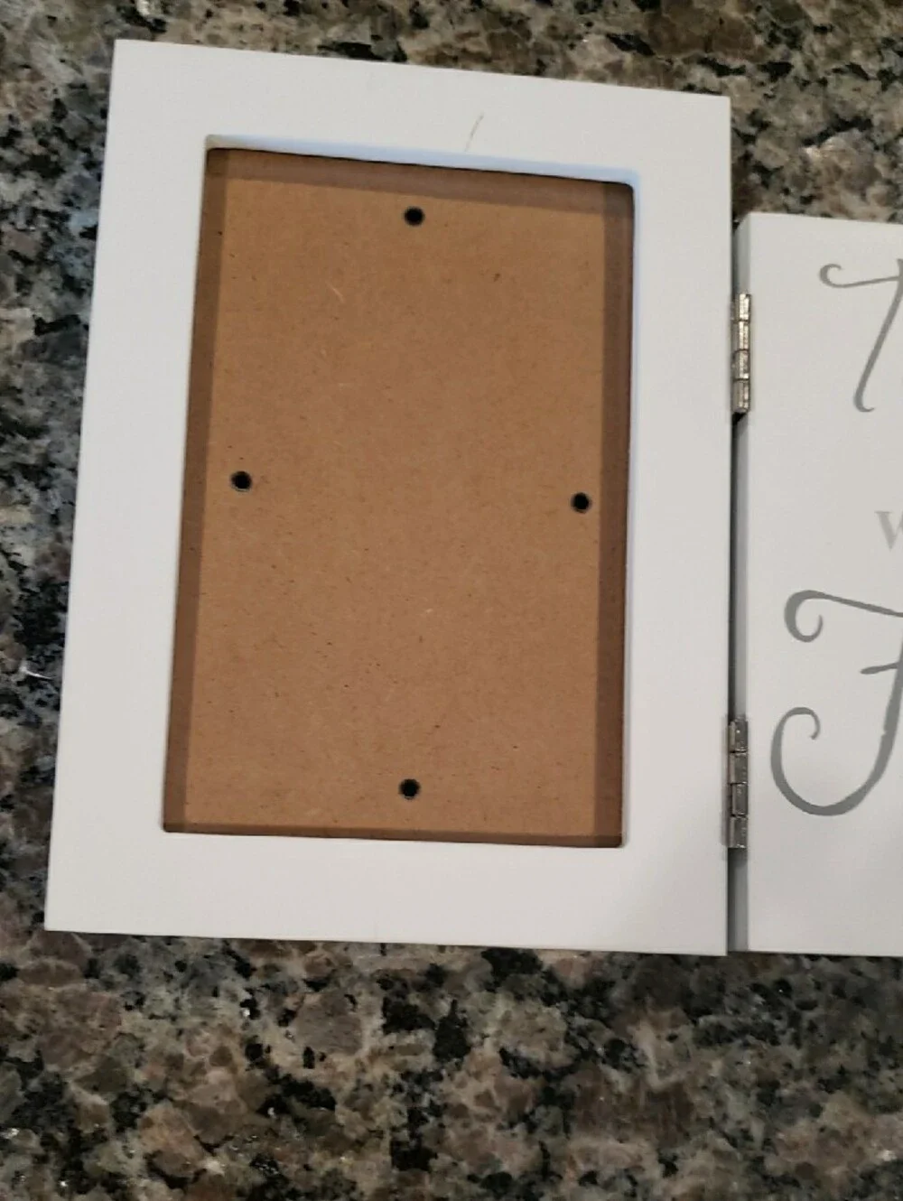White Malden 'Together We Make a Family' Tri-Fold Hinged Photo Frame